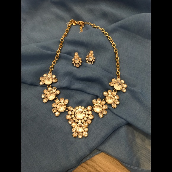 J. Crew Jewelry - NWOT JCREW Diamond Statement Necklace & Earrings